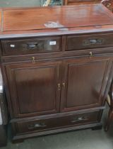 Chinese Rosewood cabinet; pull out writing area.