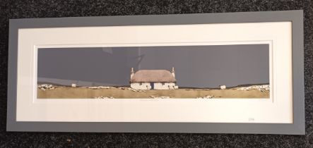 Ron Lawson Artist proof 12/20 titled 'Hebridean Croft House', signed. [46x116cm]