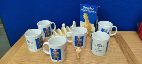 Lurpak Douglas collectors mugs, toast rack and video