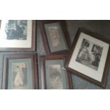 A Selection of antique prints after Marcus Stone. Fitted within oak frames