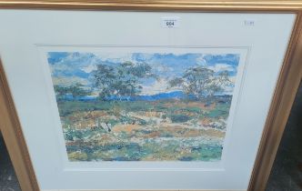 Rolf Harris Limited edition print depicting landscape Signed and limited 148/695. Fitted within a