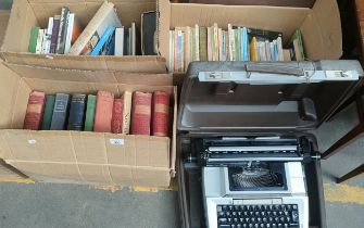 Three boxes of various books and Smith Corona type writer; A.A. Milne- When we were very young,