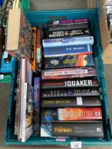 Crate of books; The Ultimate Dracula, The Penguin book of Vampire stories, Terry Brooks and Ian