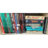 Shelf of gaming and Sci- Fi annuals and various games; Lord of the Rings The Confrontation board