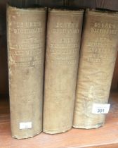 A complete set of 3 volumes of Dr ure dictionary of arts, manufactures & mines