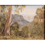 R. Peters Antique oil on board depicting landscape, signed by the artist within a moulded frame. [