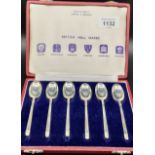 Boxed Set of Six Mappin & Webb Jubilee silver hallmarked tea spoons.