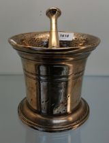 19th century heavy bronze pestle and mortar.