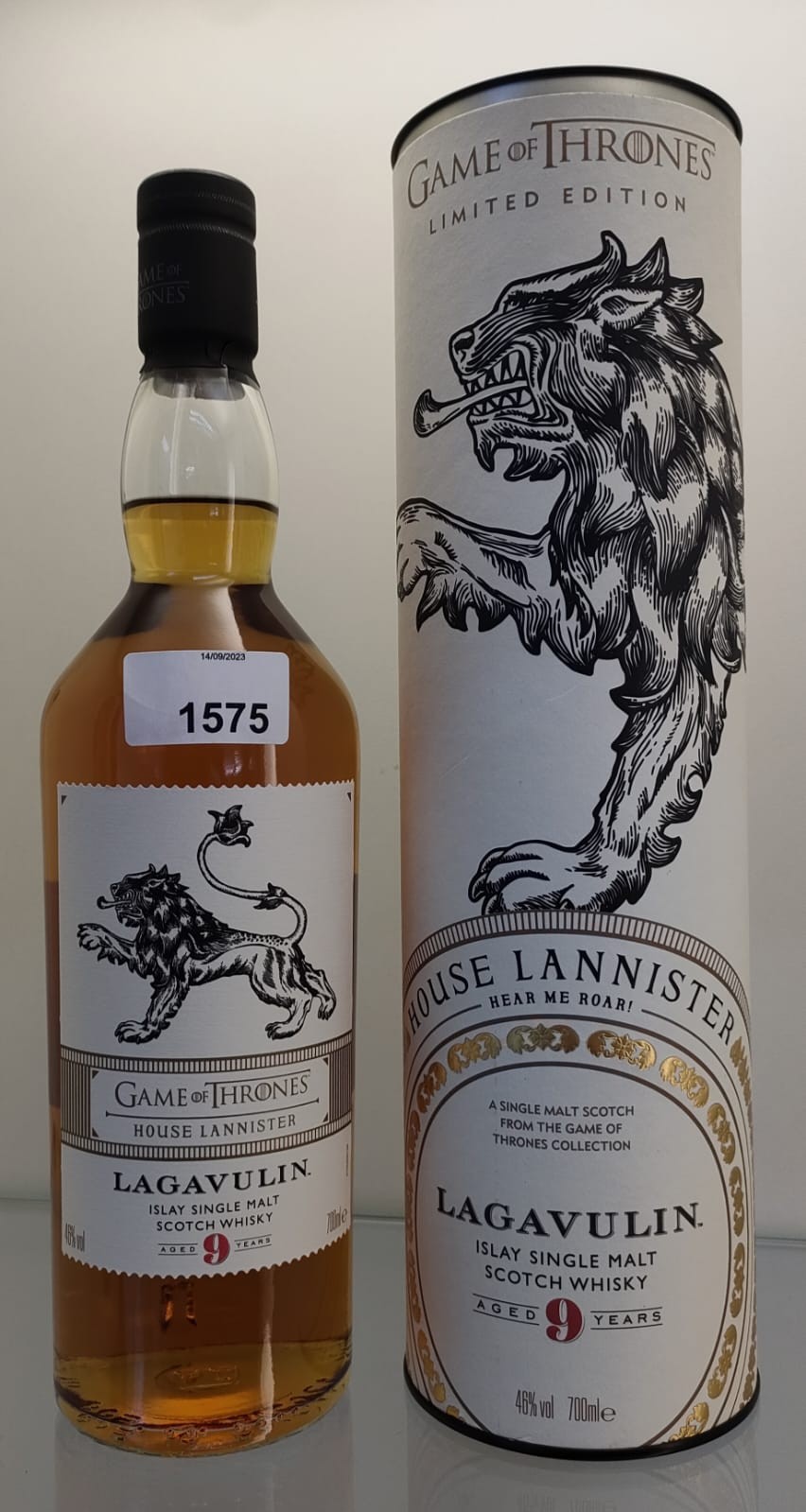 Game of Thrones Limited edition 'House Lannister' Lagavulin Islay Single Malt Scotch Whisky, aged