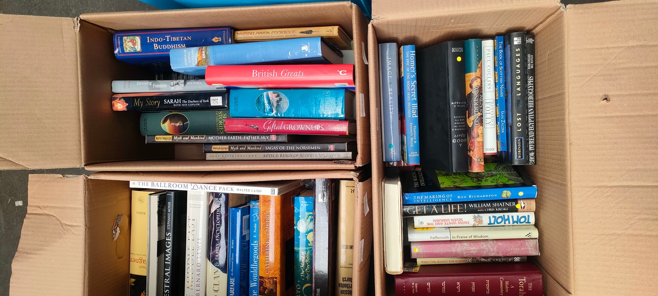 Seven boxes of books on various topics to include History, French, English etc - Image 2 of 4