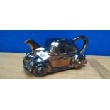 Vintage Tin Glaze Ornamental Volkswagen Beetle tea pot