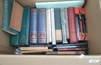 Box of books; includes mostly Shelley, Medwin's Revised life of Shelley, Shelley's Victor & Cazire