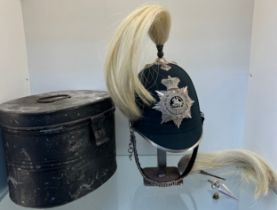 Antique Military officers helmet for The Fifeshire Rifle Volunteer Corps, comes with spike finial,