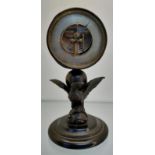 19th century Holosteric Barometer- mounted on a Bronze eagle holding another bird in its talons