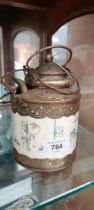 Antique/ vintage Chinese Brass and bone worked teapot- signed to the base.