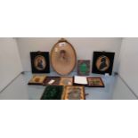 A Selection of Daguerreotypes, photographs and two 19th century silhouette paintings.