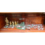 Shelf of soldier figures, lead and plastic soldiers