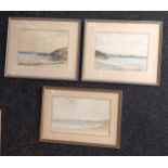 A.Shanks Three watercolours all depicting beach seascapes, Signed and dated '62. [42x62cm]