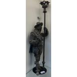 Heavy Antique Cast metal Musketeer figural gas light fitment. [57cm high]