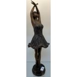 Large Bronze Ballerina dancer sculpture. [52cm high]