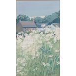 Pam Carter Framed Gouache titled 'Cottage Summer', Signed. [Frame 42x32cm]