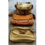 Three various fishing bags; Brady bag and contents and BCB Pioneer bag.