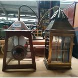 2 vintage Lanterns with glass panels