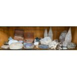 Shelf of semi precious stones, fossils and crystals etc