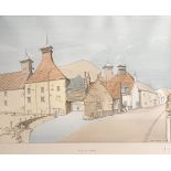 Gordon Halford Watercolour and pen depicting 'Newton Of Falkland', signed and dated '72 [62x76cm]