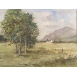 Anthony Fimay Original watercolour depicting rural landscape, signed. [Frame 60x74cm]