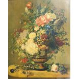 Weiss 19th Century oil on canvas depicting still life of flowers within a ornate frame, signed. [