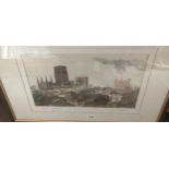 Signed and titled print; 'Durham Cathedral' and castle AND SIGNED BY THE ARTIST.