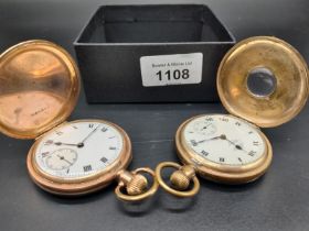 Two antique pocket watches; Half Hunter Waltham U.S.A Tempus, 7 Jewels & Full Hunter 15 jewels