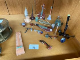 Selection of Chinese ornamental instruments formed by semi precious stones; Jade.