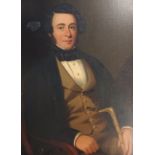19th Century Portrait of Humprey Waddington, son of Jeremiah Waddington. Oil on board within a an