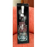 U’luvka vodka within fitted case with two glasses
