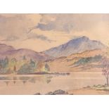 H. Watt Original watercolour depicting river landscape, signed. [28.5x41cm] [Frame 44x54cm]