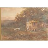 Murray MacDonald Antique Watercolour depicting travellers within a landscape, signed and dated 1901.