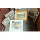 Selection of various art works; Mostly original art works to include 19th century farm scene
