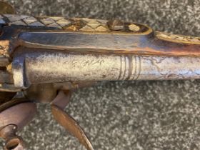 A 19th century Djezail, Afghanistan flintlock musket with inlays