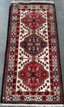 Persian inspired hand made long rug.[160x80cm]