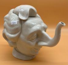 Vintage 1980's teapot of Maggie Thatcher, from the Spitting Image team. Produced by Luck & Flaw.
