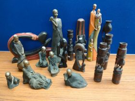 A Selection of African tribal busts and figurines; Various Soul Journey limited edition figurines