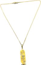 18ct yellow gold Egyptian Ingot pendant and 9ct yellow gold chain. [18ct- 3.91grams] [9ct-3.55grams]