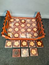 A Collection of 19th century Minton [Stoke on Trent] floral design tiles