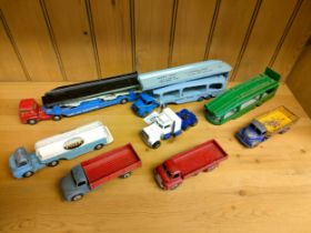 A Selection of dinky transporters and other vehicles