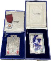 Rare boxed Ascott Veteran Car Run 1939 boxed silver plated and enamel plaque 'Royal Scottish