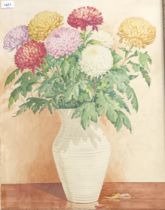 H.M.Bissell DA Framed watercolour depicting a still life on flowers, signed. [Frame 74x58cm]