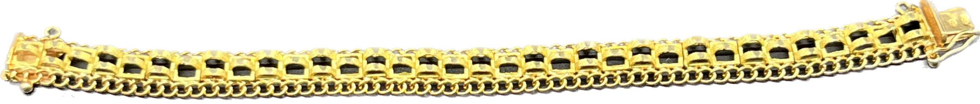 Indian 18ct yellow gold unusual linked bracelet. [17.11grams]