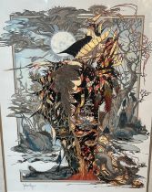 J.C. Graham Illingworth. [British, 20th century] 'Sorceress' Limited edition colour silkscreen print